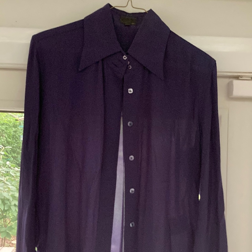 Women’s Vintage Fendi Purple Silk Blouse. Made in Italy.